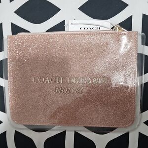 Coach Glitter Pouch in Sparkling Pink
